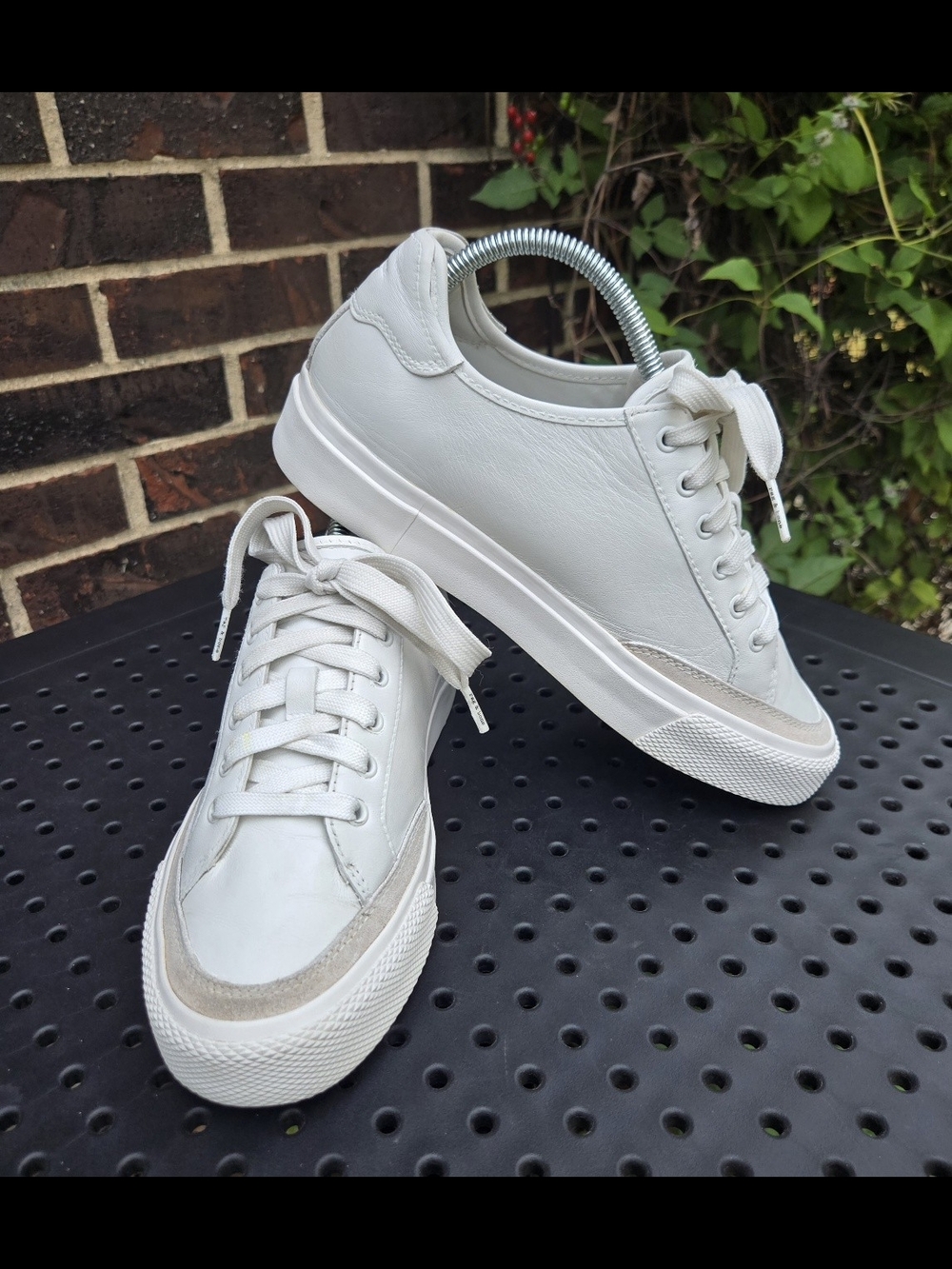 Rag & Bone White RB Army Low-Top Leather Sneakers Size 38.5 (US 8.5) Womens